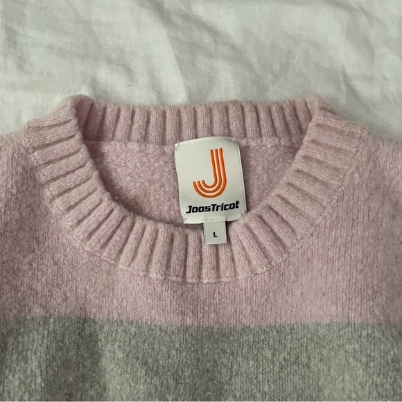 Joostricot LARGE stripes Wool Cashmere Crewneck sweater cropped warm dolman - Picture 3 of 7